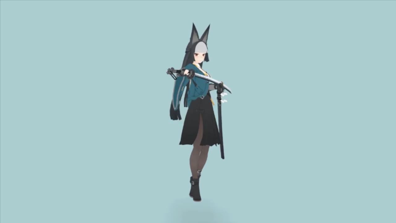 雅_前冲螺旋斩（收刀动作）