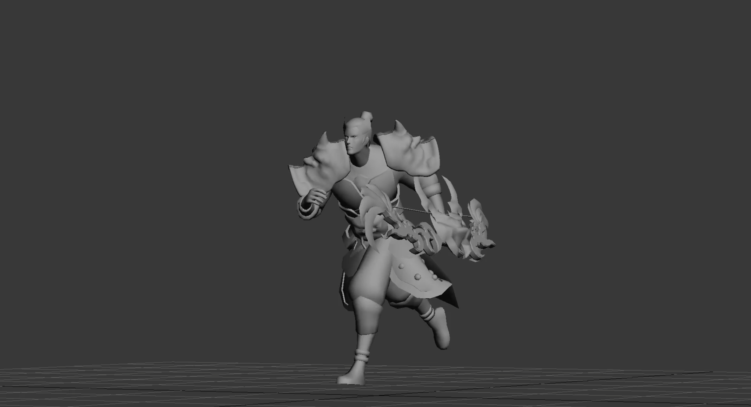 武士_左手持弓跑步