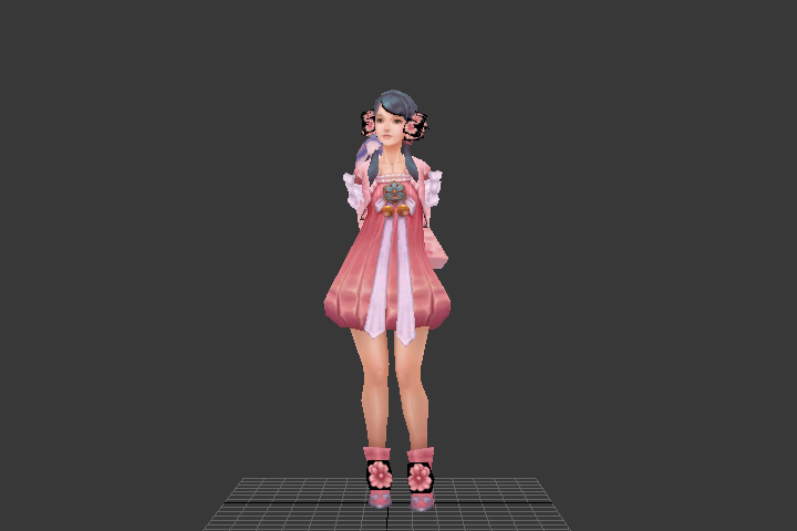 桃花少女_侧头伸手逗鸟